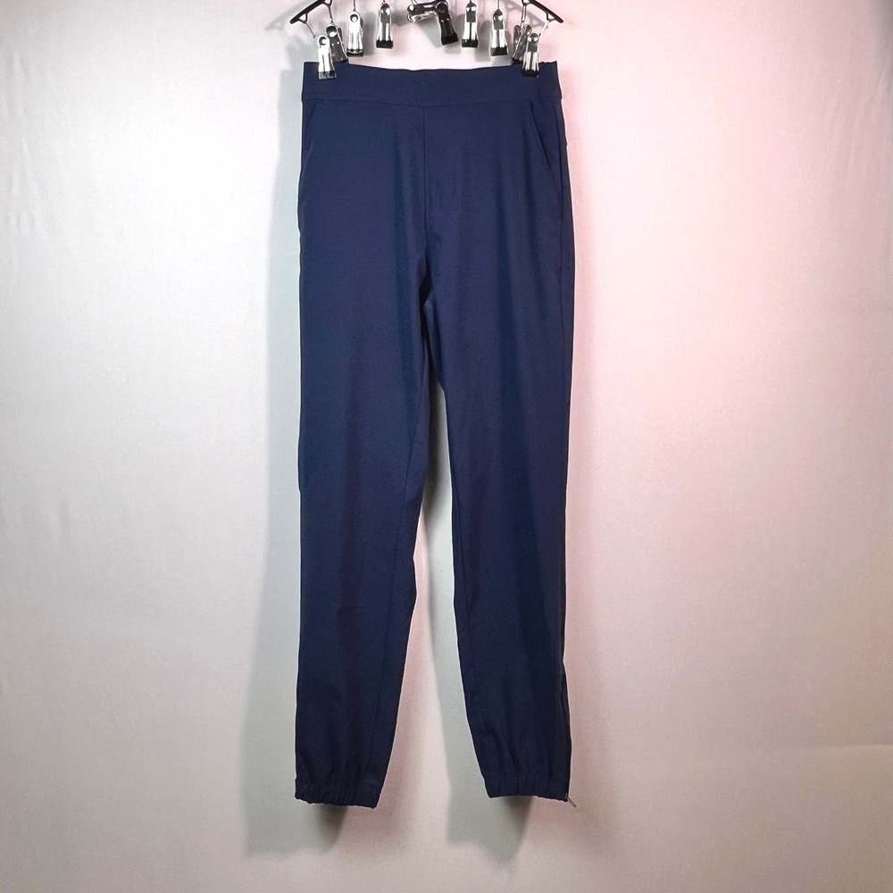 Members Mark Womens Travel Jogger Pants Blue Cove Small NWT Stretch Ankle Zip